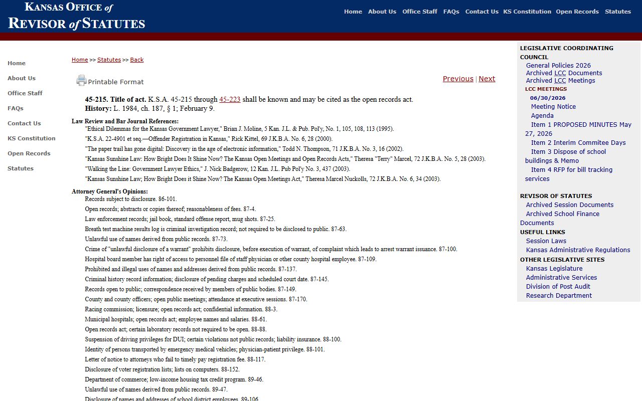 Hamilton County Clerk of the District Court copy fee records under Kansas public records law