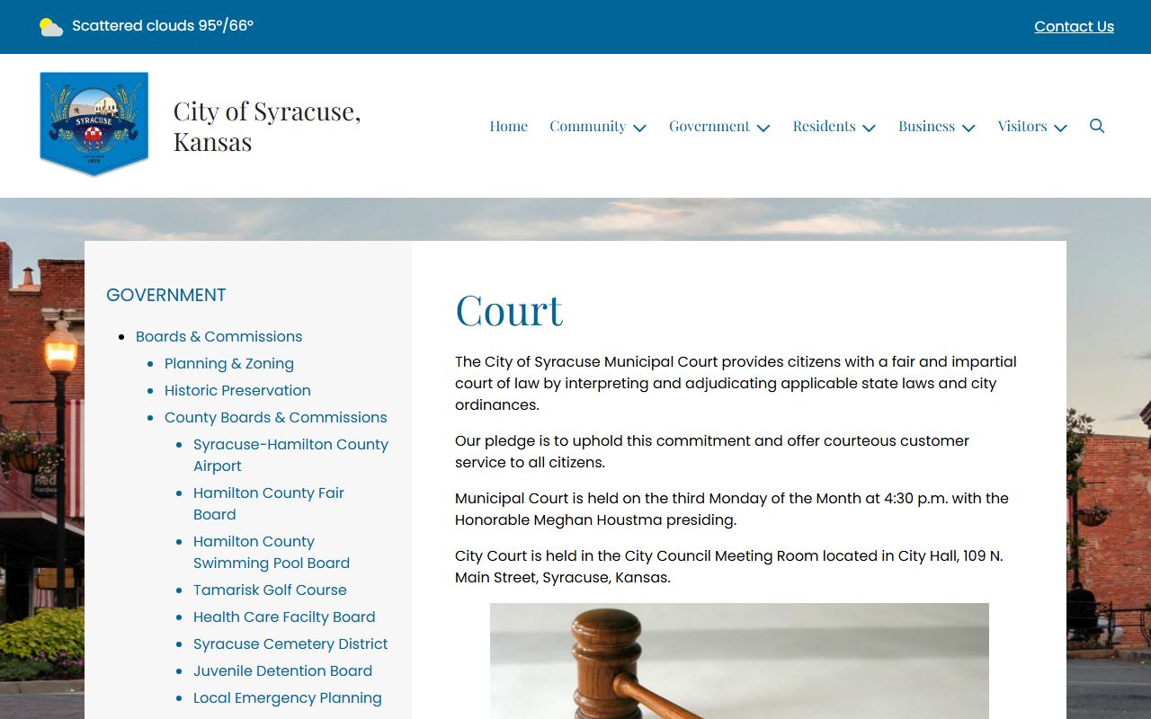 Hamilton County court dockets Syracuse Municipal Court page