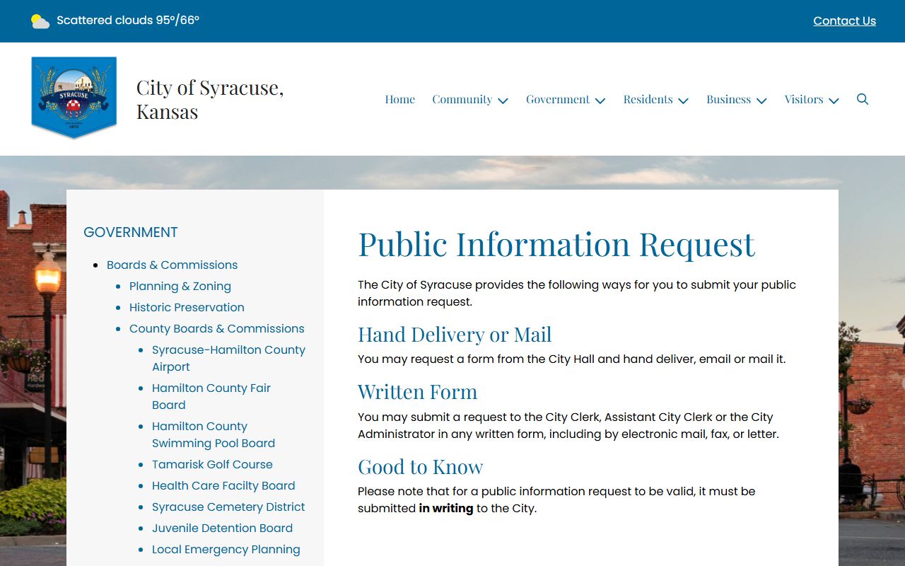 Hamilton County court dockets Syracuse public information request