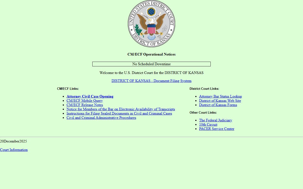 Hamilton County criminal court records District of Kansas CM ECF