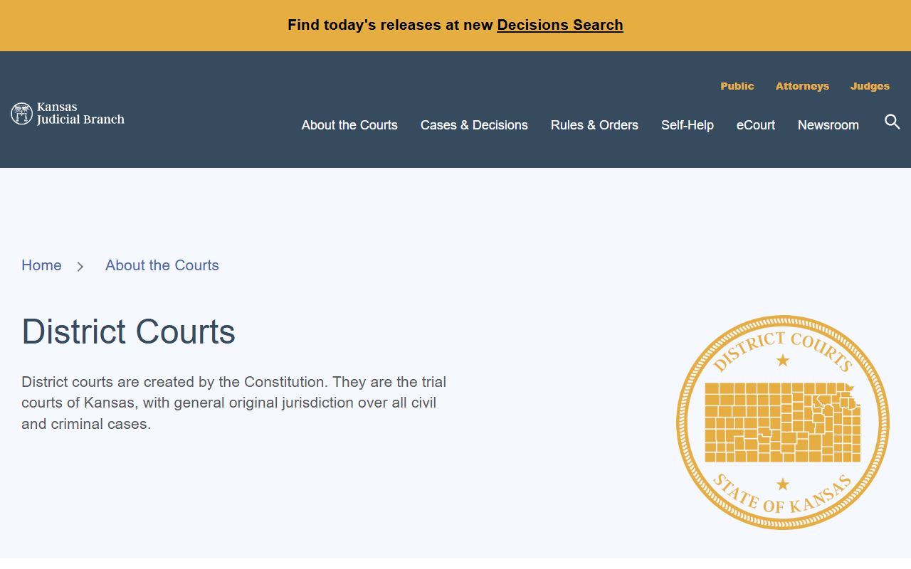 Hamilton County District Court records in Kansas district court structure