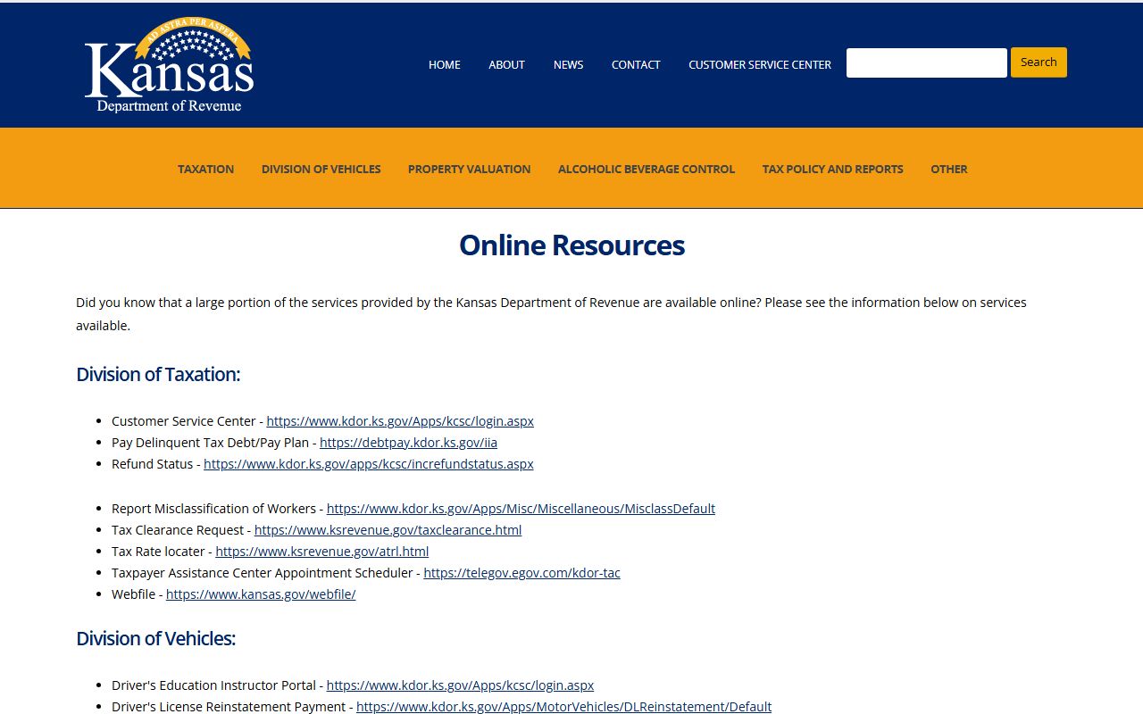 Hamilton County traffic court records Kansas Department of Revenue online services